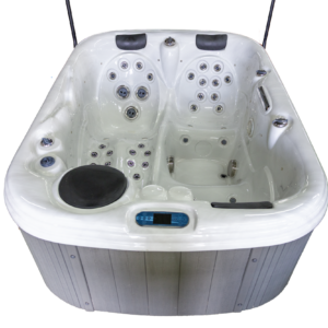 Geniet van luxe en comfort met deze hoogwaardige Balboa jacuzzi in top staat – perfect voor ontspanning in uw eigen tuin